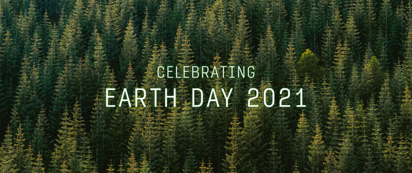 Earth day 2021 banner with forest