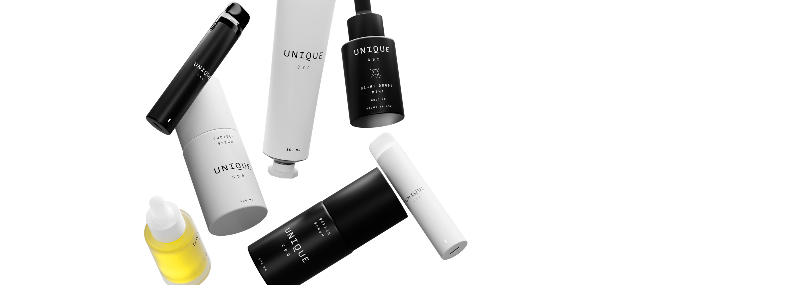 All Unique CBD products falling