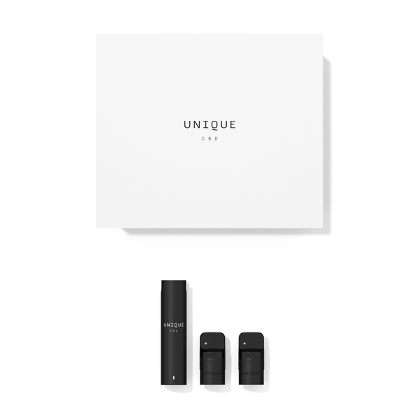 Unique CBD The Bar Starter Set Nicotine Free Vape Device 250mg Black - CBD Vape Kit